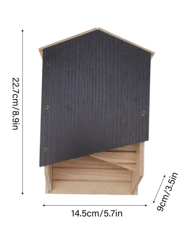 Casa para Murciélagos NIZUUONE Doble Cámara 22.6cm Madera