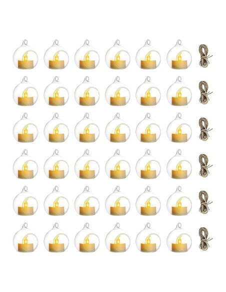 Soporte de Vela Colgante NUPTIO de Vidrio 6 cm - 36 Pcs Soporte de Vela Colgante NUPTIO de Vidrio 6 cm - 36 Pcs