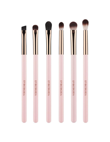 Juego de Brochas para Maquillaje de Ojos EVRCHGIEA 6 Pcs Cerdas Suaves Juego de Brochas para Maquillaje de Ojos EVRCHGIEA 6 Pcs Cerdas Suaves