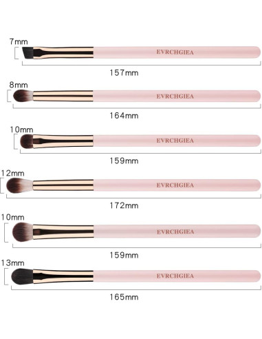 Juego de Brochas para Maquillaje de Ojos EVRCHGIEA 6 Pcs Cerdas Suaves