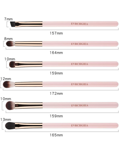 Juego de Brochas para Maquillaje de Ojos EVRCHGIEA 6 Pcs Cerdas Suaves Juego de Brochas para Maquillaje de Ojos EVRCHGIEA 6 Pcs Cerdas Suaves
