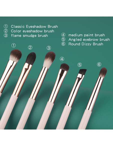 Juego de Brochas para Maquillaje de Ojos EVRCHGIEA 6 Pcs Cerdas Suaves Juego de Brochas para Maquillaje de Ojos EVRCHGIEA 6 Pcs Cerdas Suaves