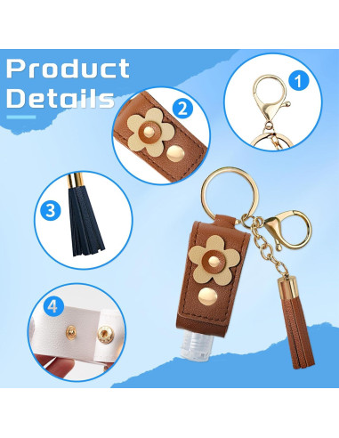 4 Piezas Llaveros con Botellas de 30ml para Sanitizante de Manos