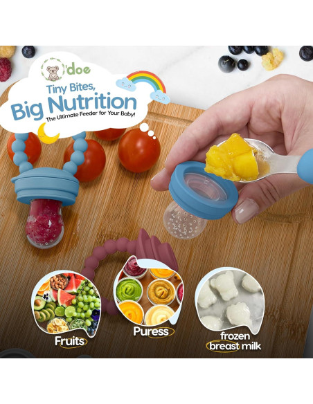 Alimentador de Frutas O'doe con 1 Chupete y 3 Tetinas BPA Free Alimentador de Frutas O'doe con 1 Chupete y 3 Tetinas BPA Free