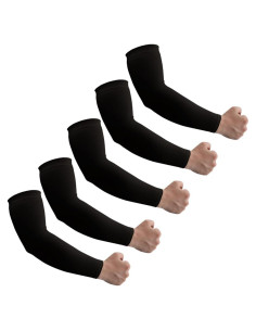 Mangas de Protección Solar UV UPF 50 Unisex - 5 Pares Negros