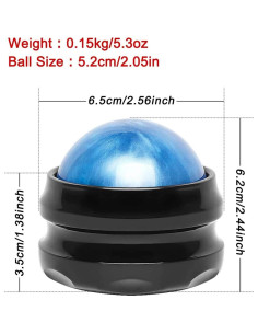 Bola de Masaje WOVTE 5.4 cm para Alivio Muscular Azul 2