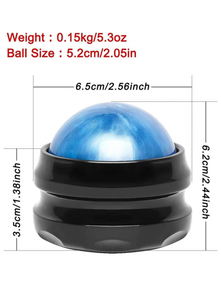 Bola de Masaje WOVTE 5.4 cm para Alivio Muscular Azul Bola de Masaje WOVTE 5.4 cm para Alivio Muscular Azul
