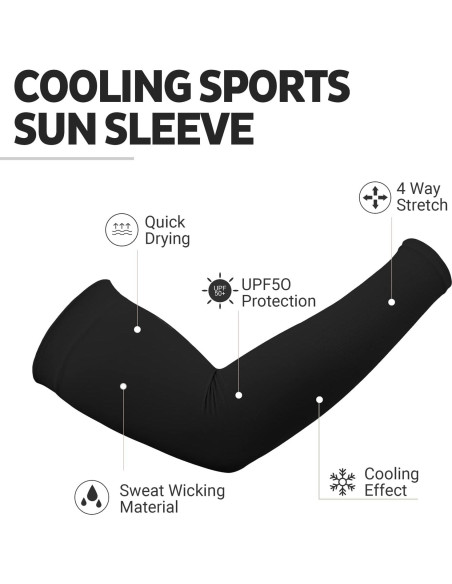 Mangas de Protección Solar UV UPF 50 Unisex - 5 Pares Negros Mangas de Protección Solar UV UPF 50 Unisex - 5 Pares Negros