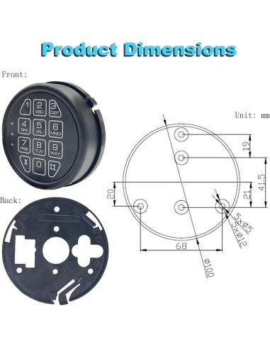 Teclado Electrónico La Macaza LM-B019SL para Caja Fuerte