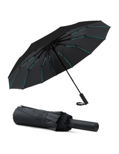 Paraguas Plegable Automático Doble Varilla UV UPF 50+ Negro