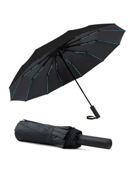 Paraguas Plegable Automático Doble Varilla UV UPF 50+ Negro Paraguas Plegable Automático Doble Varilla UV UPF 50+ Negro
