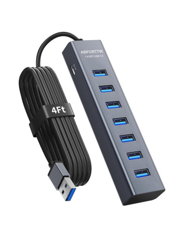 Hub USB 3.0 de 7 Puertos ABFCRTTW con Cable 1.2m - Aluminio