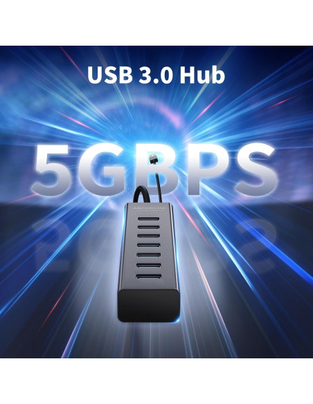 Hub USB 3.0 de 7 Puertos ABFCRTTW con Cable 1.2m - Aluminio Hub USB 3.0 de 7 Puertos ABFCRTTW con Cable 1.2m - Aluminio