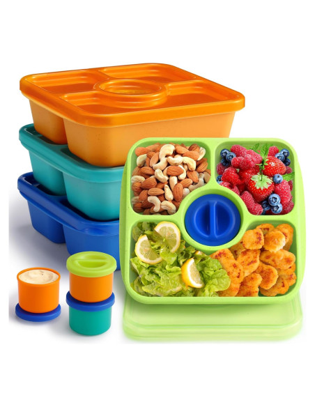 QQKO Bento Snack Box 4 Contenedores Reutilizables 750ml QQKO Bento Snack Box 4 Contenedores Reutilizables 750ml