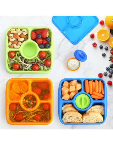 QQKO Bento Snack Box 4 Contenedores Reutilizables 750ml