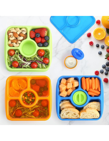QQKO Bento Snack Box 4 Contenedores Reutilizables 750ml QQKO Bento Snack Box 4 Contenedores Reutilizables 750ml