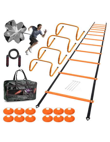 Set de Entrenamiento de Agilidad ENDIESS - Escalera 6.1m, Vallas, Conos Set de Entrenamiento de Agilidad ENDIESS - Escalera 6.1m, Vallas, Conos