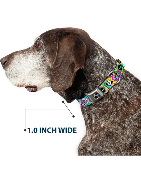 Collar para Perros Buckle-Down, Flores Alienígenas Aqua 24.1-33 cm Collar para Perros Buckle-Down, Flores Alienígenas Aqua 24.1-33 cm