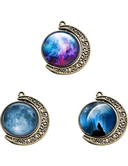 30 Piezas Bandejas Colgantes Doble Cara Lunar Unlorspy Bronce 30 Piezas Bandejas Colgantes Doble Cara Lunar Unlorspy Bronce