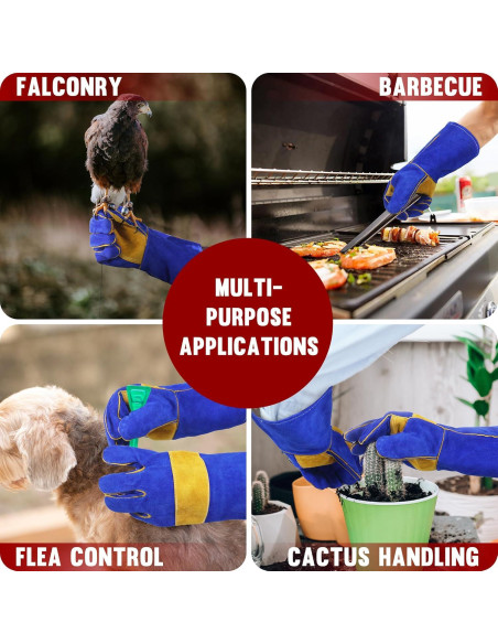 Guantes de Manejo de Animales HANDLANDY - Protección a Prueba de Mordeduras y Espinas - Talla Única 35.56 cm - Azul Real Guantes de Manejo de Animales HANDLANDY - Protección a Prueba de Mordeduras y Espinas - Talla Única 35.56 cm - Azul Real