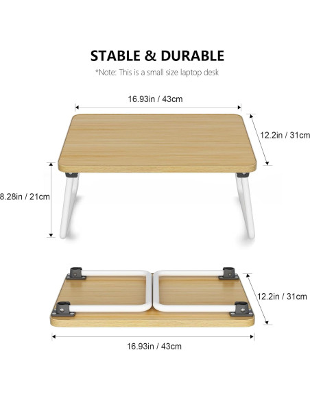 Mesa Plegable para Portátil Youpehom Beige 43.18 cm Mesa Plegable para Portátil Youpehom Beige 43.18 cm