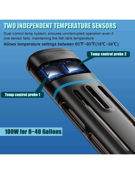 Calentador de Acuario LYPHARD 100W para 8-40 Galones Calentador de Acuario LYPHARD 100W para 8-40 Galones