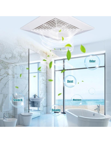 Ventilador Extractor de Baño RLOZUI 20 cm 25W Blanco Silencioso Ventilador Extractor de Baño RLOZUI 20 cm 25W Blanco Silencioso