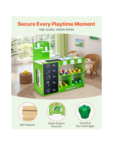 Juego de Tienda de Comestibles VEVOR de Madera con Accesorios