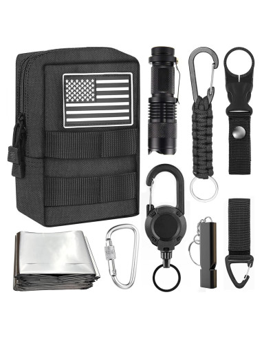 Bolsa táctica DENZI BG001 Nylon 800D con kit de supervivencia
