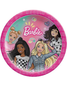 Suministros Fiesta Cumpleaños Barbie - 16 Platos, 16 Servilletas, Stickers 2