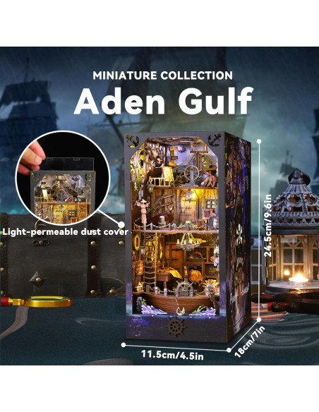 Kit Miniatura Rincón de Libros Flever DIY 3D - Golfo Aden Kit Miniatura Rincón de Libros Flever DIY 3D - Golfo Aden