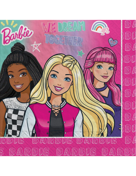 Suministros Fiesta Cumpleaños Barbie - 16 Platos, 16 Servilletas, Stickers Suministros Fiesta Cumpleaños Barbie - 16 Platos, 16 Servilletas, Stickers