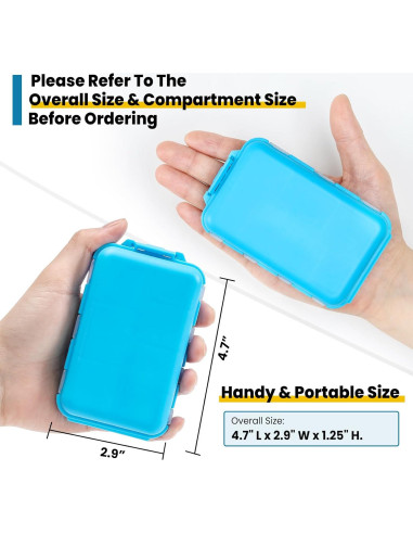 Caja organizadora de pastillas LANDNEOO 14 compartimentos Azul