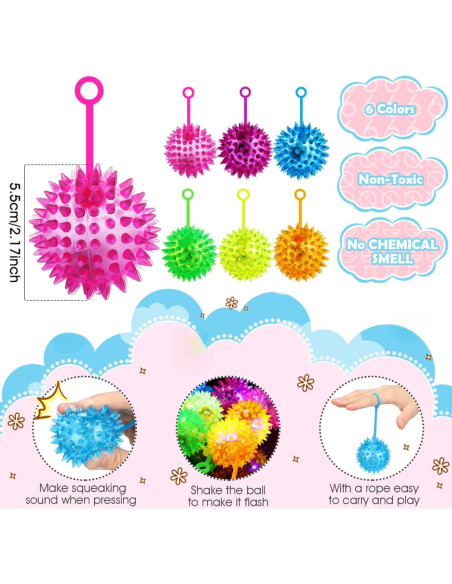 Pelotas LED Rebotadoras Sotiff 9 Pcs Multicolor 5.5 cm Pelotas LED Rebotadoras Sotiff 9 Pcs Multicolor 5.5 cm