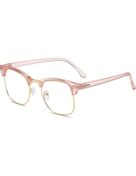 Gafas Semirimless AISSWZBER Vintage Rosa y Dorado Gafas Semirimless AISSWZBER Vintage Rosa y Dorado