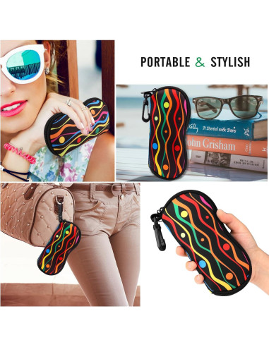 Funda de Gafas MoKo Neopreno Cremallera Rayas Zigzag