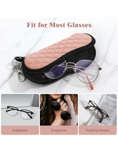 Funda de Gafas MoKo Neopreno Cremallera Rosa Espaciosa