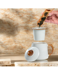 Taza de cerámica con infusor y tapa HAFTOLYR 400ml 2