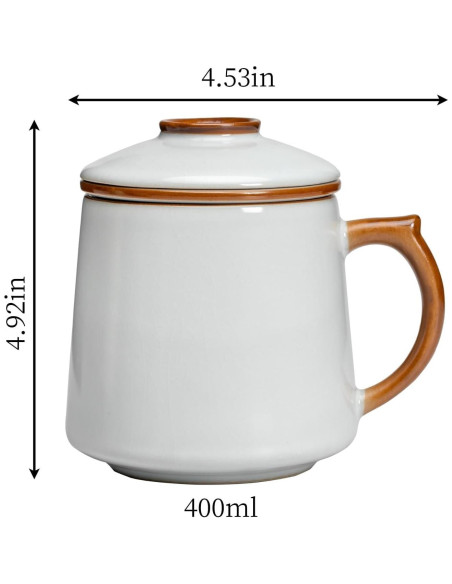 Taza de cerámica con infusor y tapa HAFTOLYR 400ml Taza de cerámica con infusor y tapa HAFTOLYR 400ml