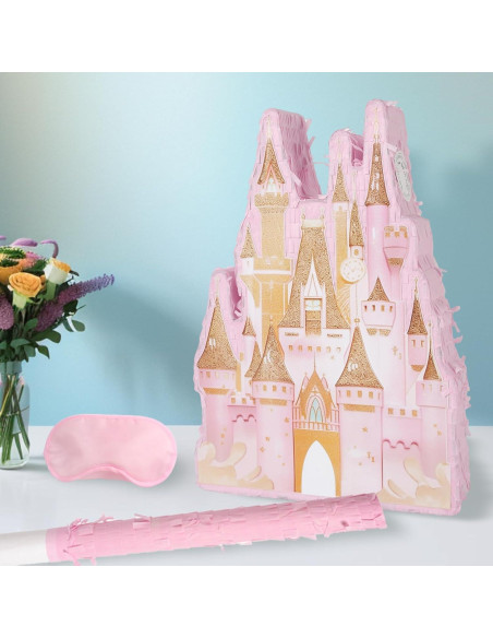 Piñata Castillo de Princesa JOARHONAL - Rosa 42 cm para Cumpleaños Piñata Castillo de Princesa JOARHONAL - Rosa 42 cm para Cumpleaños