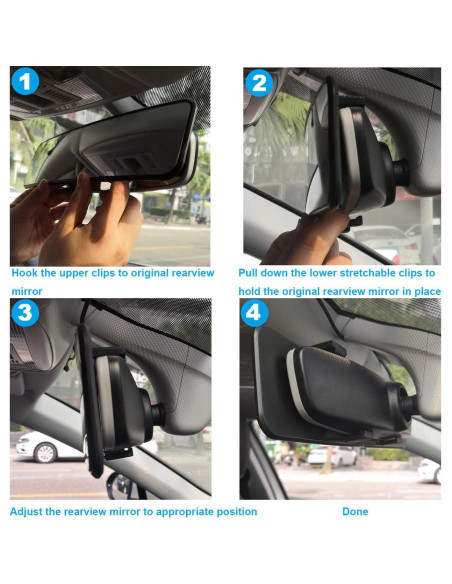 Espejo Retrovisor Panorámico Kitbest 29 cm Convexo Ajustable Espejo Retrovisor Panorámico Kitbest 29 cm Convexo Ajustable
