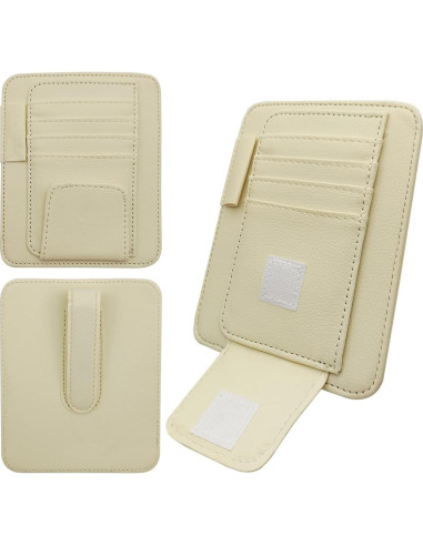 Organizador de Visera de Sol SENHAI 2 Pcs Beige y Negro