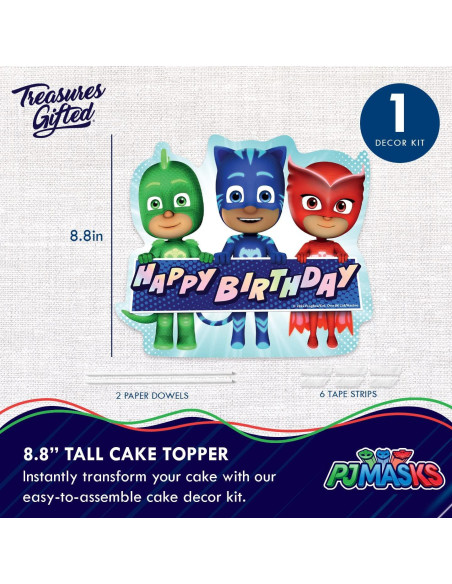 Toppers de pastel PJ Masks - Decoraciones de cumpleaños 10 cm Toppers de pastel PJ Masks - Decoraciones de cumpleaños 10 cm