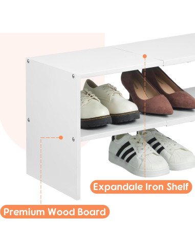 Organizador de Zapatos Expandible Hencawima Blanco 2 Niveles