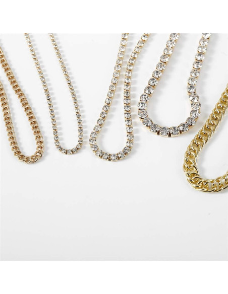 Conjunto de Tobilleras de Rhinestone Oro 18K para Mujeres Conjunto de Tobilleras de Rhinestone Oro 18K para Mujeres