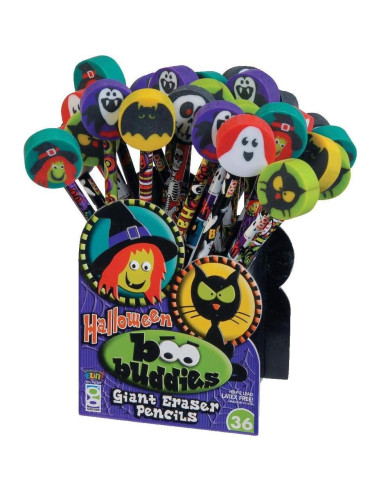 Lápices Boo Buddies Geddes N 2 con Gomas Gigantes - 36 Pzas