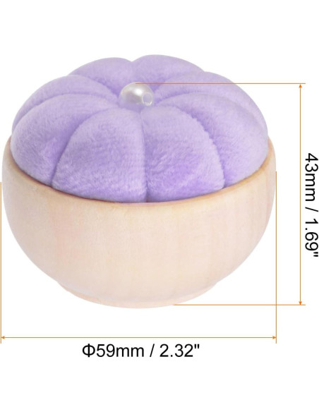 Almohadilla para Agujas HARFINGTON Base de Madera 43mm Púrpura Almohadilla para Agujas HARFINGTON Base de Madera 43mm Púrpura