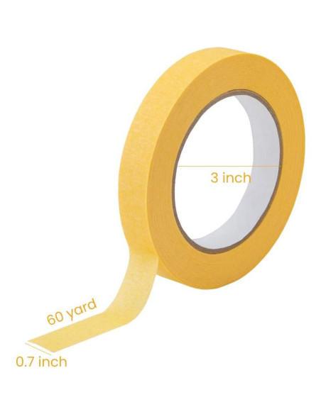 Cinta de Enmascarar Lichamp Amarilla 18mm x 50m - 10 Rollos Cinta de Enmascarar Lichamp Amarilla 18mm x 50m - 10 Rollos