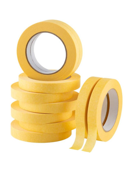 Cinta de Enmascarar Lichamp Amarilla 18mm x 50m - 10 Rollos Cinta de Enmascarar Lichamp Amarilla 18mm x 50m - 10 Rollos