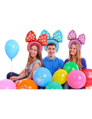 Diademas de Globo con Lunares Vexura, 12 Pcs, Colores Vivos